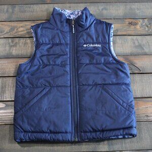 Girl's Columbia Reversible Floral Fleece Puffy Vest